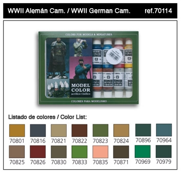 CONFEZIONE 16 COLORI PER MIMETICHE TEDESCHE WWII