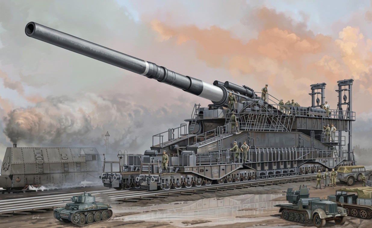 GERMAN 80 cm K(E) RAILWAY GUN DORA