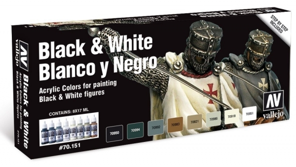 CONFEZIONE 8 COLORI DA 17 ml BLACK &amp; WHITE