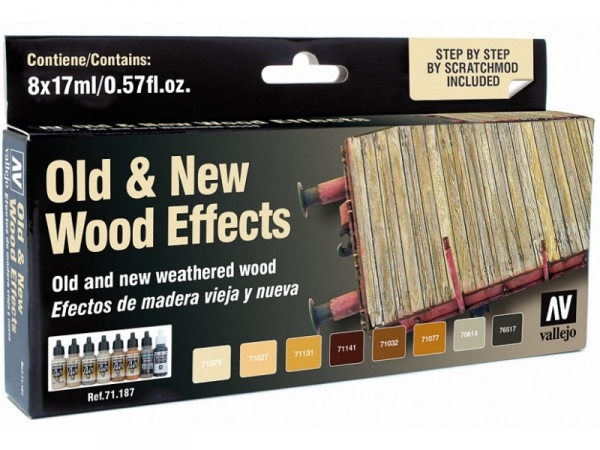 CONFEZIONE 8 COLORI DA 17 ml OLD &amp; NEW WOOD EFFECTS