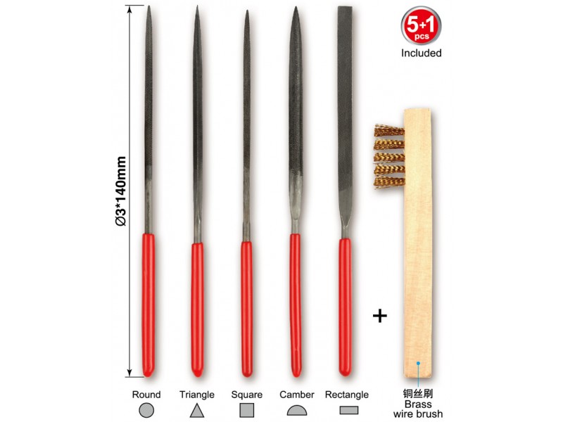 LIME IN METALLO CON SPAZZOLA 6 PEZZI