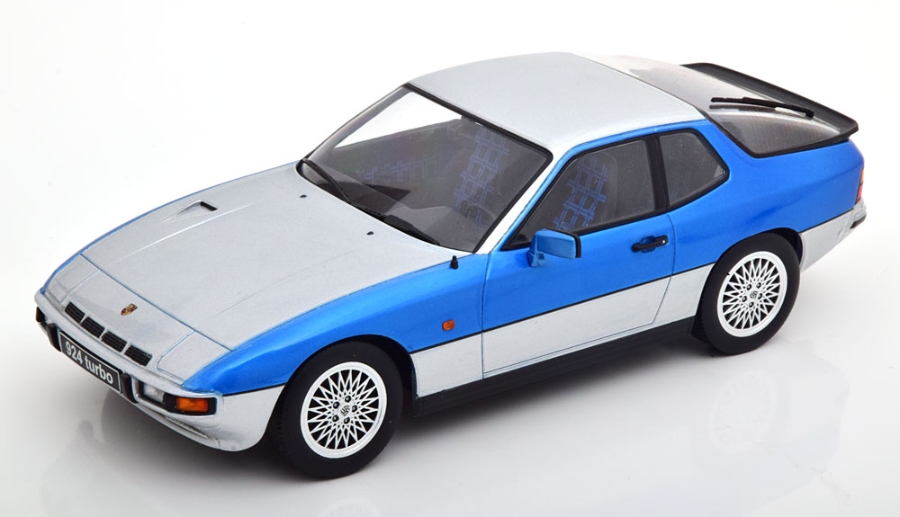 PORSCHE 924 TURBO SILVER &amp; BLUE METALLIC 1986