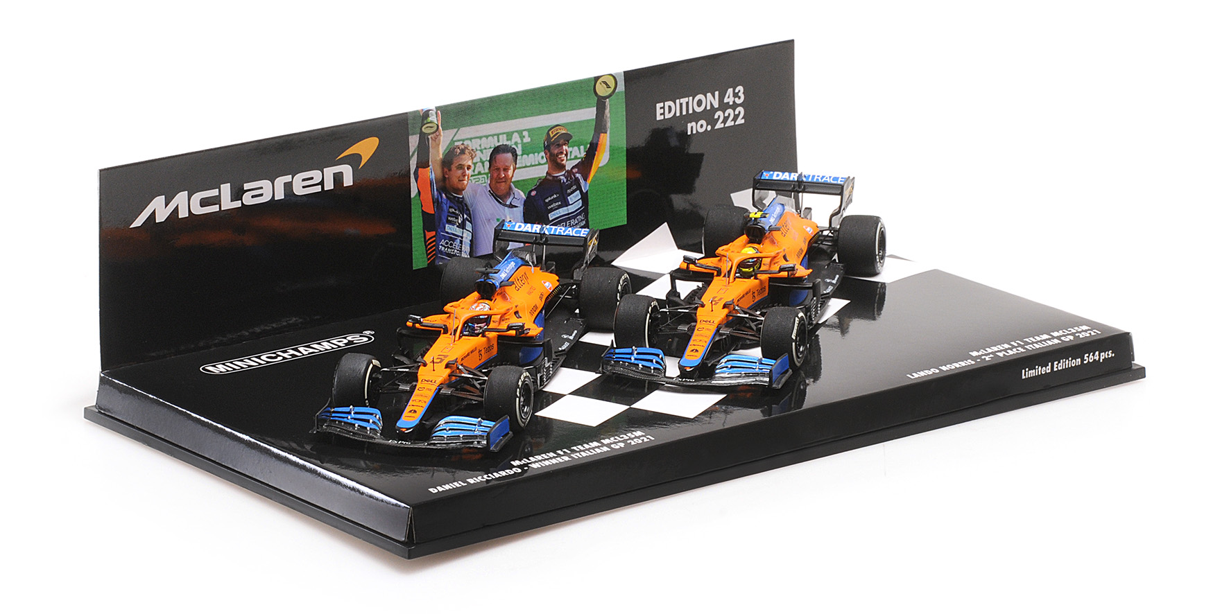 McLAREN MCL35M CAR SET 1 &amp; 2 POSTO RICCIARDO/NORRIS ITALIAN GP 2021