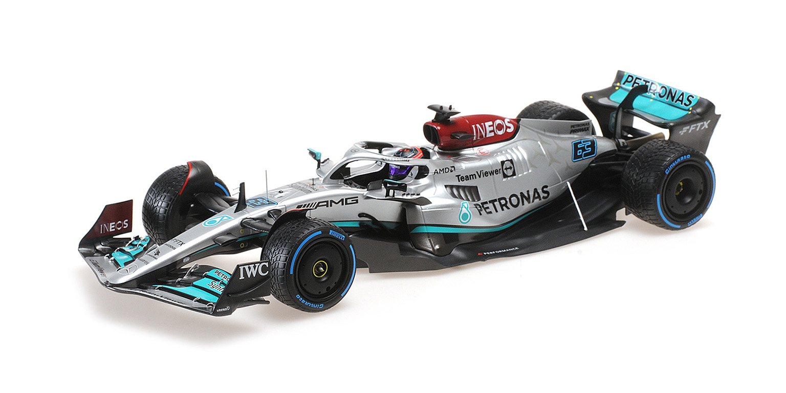 MERCEDES AMG W13 GEORGE RUSSELL MONACO GP 2022 CON GOMME DA PIOGGIA