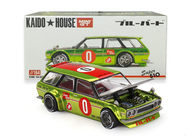 DATSUN KAIDO 510 WAGON OG FLO YELLOW 1969 MINI-GT