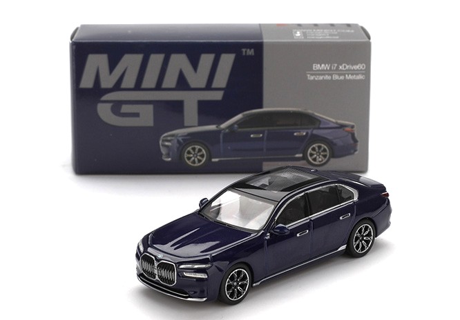 BMW i7 XDRIVE60 TANZANITE BLUE METALLIC 2022 MINI-GT