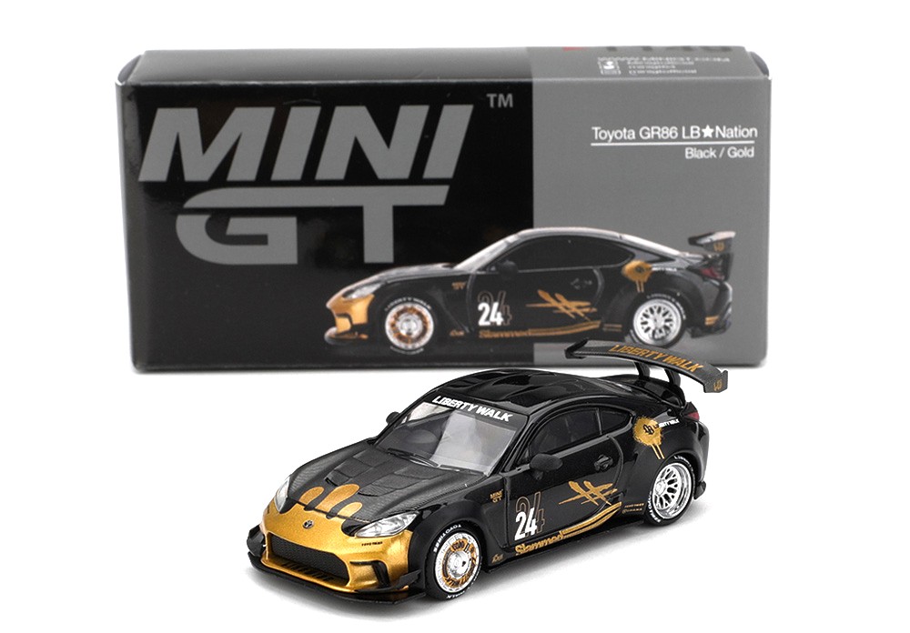 TOYOTA GR SUPRA LB-NATION BLACK & GOLD 2025 MINI-GT