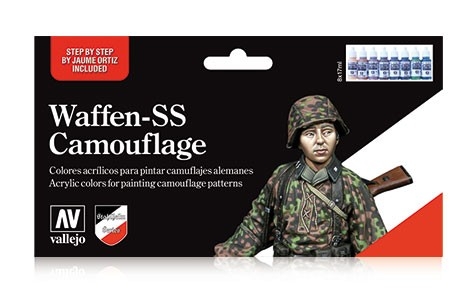 CONFEZIONE 8 COLORI WAFFEN SS CAMOUFLAGE PER MIMETICHE TEDESCHE